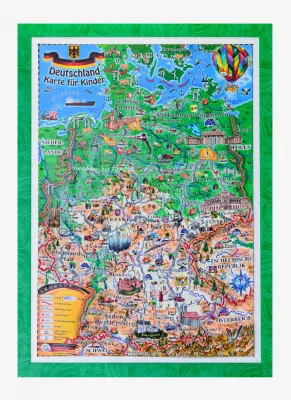 Deutschland Karte fur Kinder (Reliefkarte 3D-Format) 700x1000mm