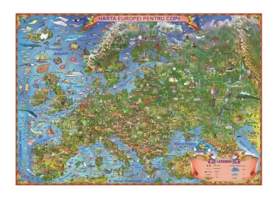 Harta Europei pentru copii /Harta de contur (verso)(500x350mm)