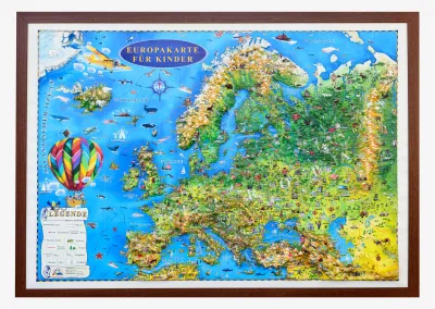 Europakarte fur kinder (Reliefkarte 3D-Format), 604x470mm