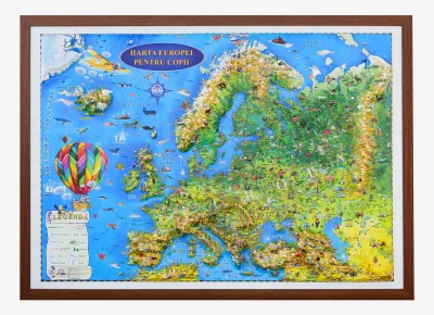 Harta Europei pentru copii( proiectie 3D) 1000x700m