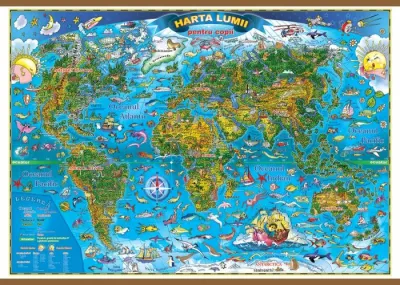 Harta lumii pentru copii (2000x1400 mm)