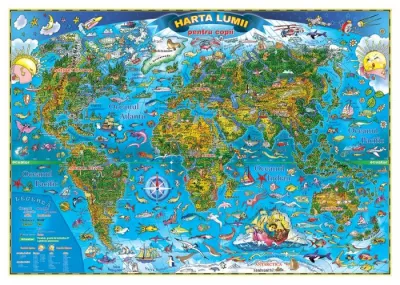 Harta lumii pentru copii (600x470 mm)
