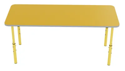 Masa DREPTUNGHIULARA pentru gradinita (1200x500x460/520/580mm, blat galben)