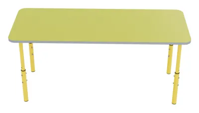 Masa reglabila DREPTUNGHIULARA pentru gradinita (1200x500x460/520/580mm, blat verde)