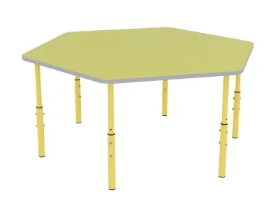 Masa reglabila HEXAGON pentru gradinite  (verde, 1180x1040x460-580mm)