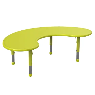 Masa semirotunda pentru gradinita, reglabila pe inaltime, verde