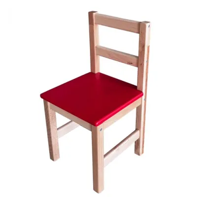 Scaun din lemn, pentru gradinita (570 mm, rosu)
