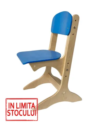 Scaun reglabil ANTON pentru gradinita (albastru, H=300/340/380mm)