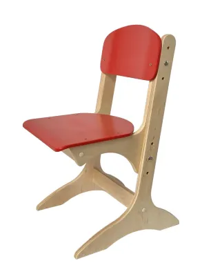 Scaun reglabil ANTON pentru gradinita  (rosu, H=260/300/340mm)