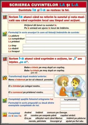 Ortografierea grupurilor: l-a / la   \ Scrierea vocalelor duble ee/ii/oo/uu  (DUO)