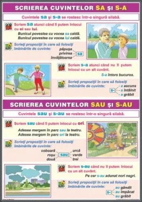 Ortografierea grupurilor: s-a / sa şi s-au /sau  \ Scrierea cuvintelor cu mp şi mb  (DUO)