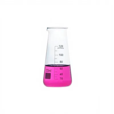 Pahar Erlenmeyer 125ml, cu gat larg