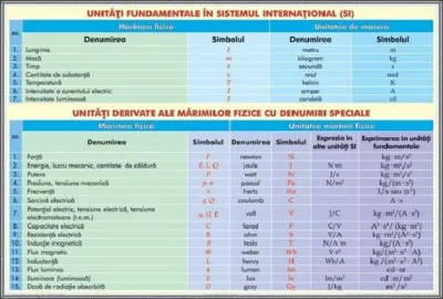 Unitati fundamentale de masura in Sistem International