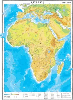 Africa. Harta fizica 1000x1400 mm