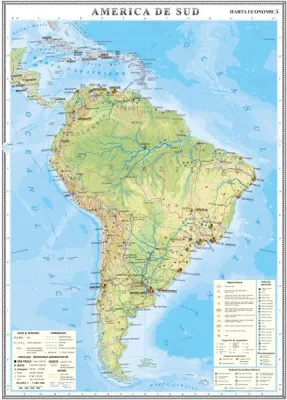 America de Sud. Harta economica 1000x1400 mm