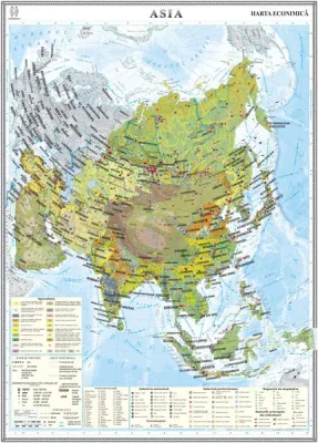 Asia. Harta economica 1000x1400 mm