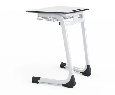 Banca scolara individuala cu blat trapez din HPL (h700mm)