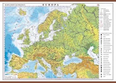 Europa. Harta fizica si politica (1600x1200 mm)