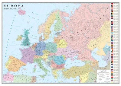 Europa. Harta politică (2000x1400 mm), fără şipci