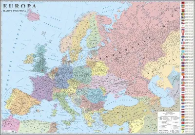 Europa. Harta politică (1000x700mm), fără şipci