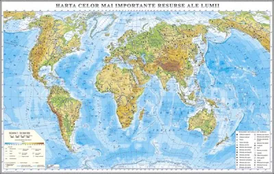 Harta celor mai importante resurse ale lumii (3500x2400 mm)