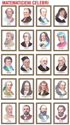 Matematicieni celebri (set de 20 portrete color, inramate, 285x385mm) 