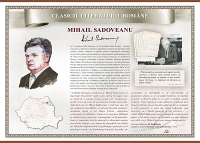 Mihail Sadoveanu (1880-1961) (plansa, 1400x1000mm, cu sipci)