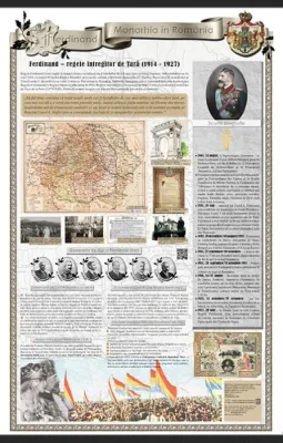 Monarhia în România. Regele Ferdinand (plansă interactivă 700x1000mm, cu șipci)