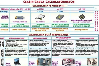 PLANSA CLASIFICAREA CALCULATOARELOR/  PURTATORI DE INFORMATIE (DUO)