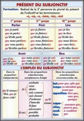 PLANSA PRESENT DU SOBJONCTIF L'EMPLOI DU SUBJONCTIF/FORMES DU CONDITIONNEL PRESENT (DUO)