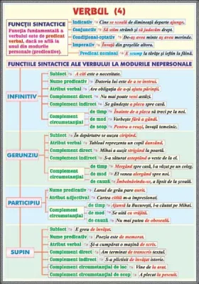 PLANSA VERBUL (4) FUNCTII SINTACTICE /CONVERSIUNEA (SCHIMBAREA VALORII GRAMATICALE) (DUO)