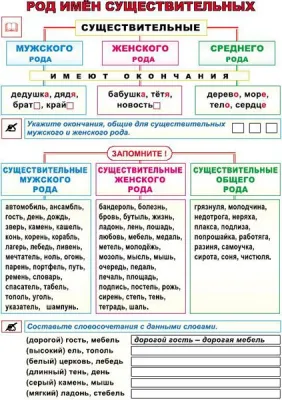 РОД ИМЁН СУЩЕСТВИТЕЛЬНЫХ/ СКЛОНЕНИЕ ИМЁН СУЩЕСТВИТЕЛЬНЫХ