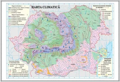 Romania. Harta climatica (1000x700mm), fara sipci