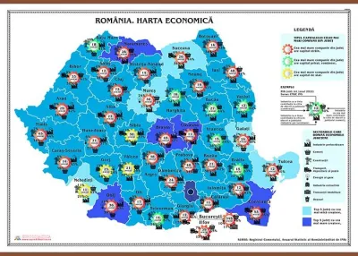 Romania. Harta economica (1400x1000mm)