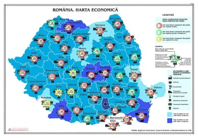 Romania. Harta economica (2000x1400mm), fara sipci