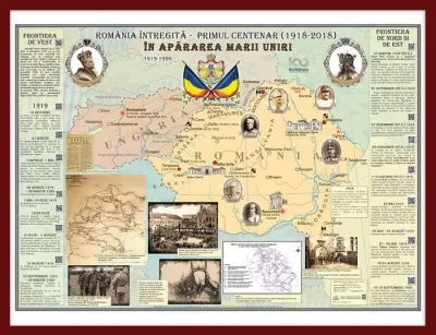 Romania Intregita - Primul Centenar. In apararea Marii Uniri (panou interactiv 1400x1000mm, cu rama)