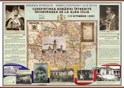 Romania Intregita - Primul Centenar. Incoronarea de la Alba-Iulia si confintirea Marii Uniri (plansa, 1400x1000mm)