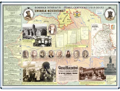 Romania Intregita - Primul Centenar. Unirea Bucovinei (panou interactiv 1600x1200mm, cu rama, pentru afisaj stradal)