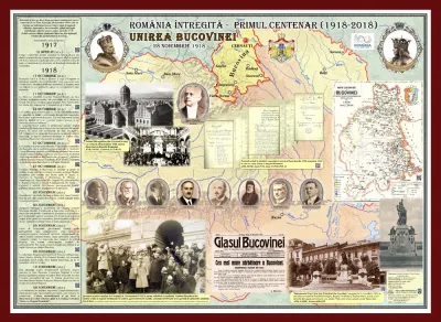 România Întregită - Primul Centenar. Unirea Bucovinei (panou interactiv 1400x1000mm, cu ramă)