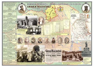 Romania Intregita -Primul Centenar. Unirea Bucovinei (plansa 1000x700mm)