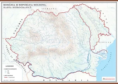 Romania si R.Moldova. Harta hidrografica(1400x1000mm)