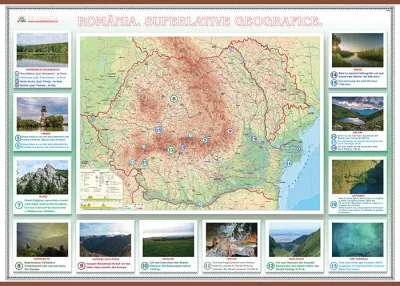 România. Superlative geografice (1400x1000mm) 