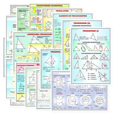 Set de planse la geometrie (50x70cm, fara sipci)