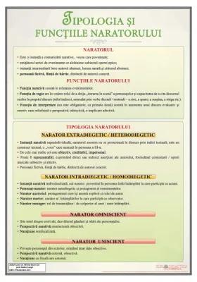 Tipologia si functia  naratorului (plansa, 700x1000mm, cu sipci)
