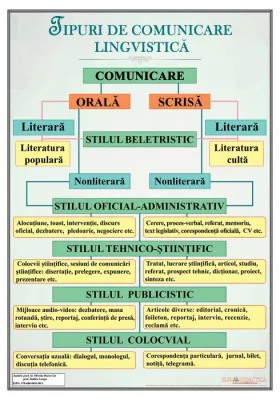 Tipuri de comunicare lingvistica (plansa, 700x1000mm, cu sipci)