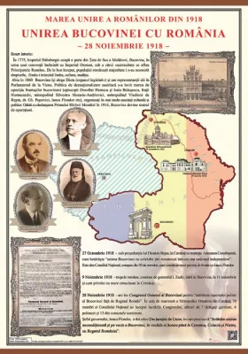 Unirea Bucovinei cu Romania la1918(plansa, 700x1000mm ,cu sipci)