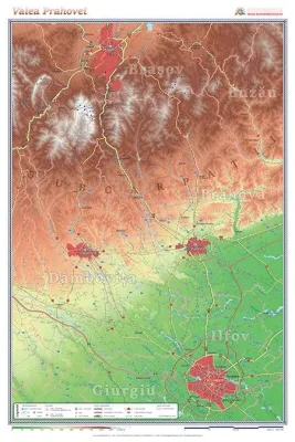 Valea Prahovei. Harta fizica (700x1000mm), fara sipci