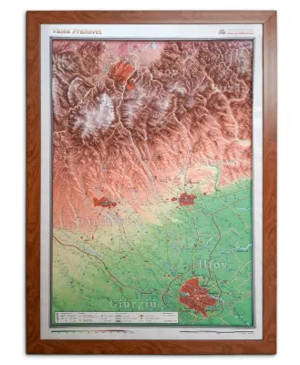 Valea Prahovei. Harta fizica (proiectie 3D), 700x1000mm