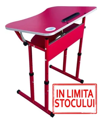 Banca scolara model 90177R, inaltime si unghi de inclinare reglabile (teava patrata)