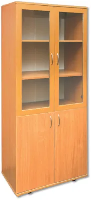 Dulap biblioteca cu 4 usi (2 din sticla)(802x403x1816mm)